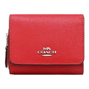 COACH NWT Small Trifold Wallet  Cardinal/Silver